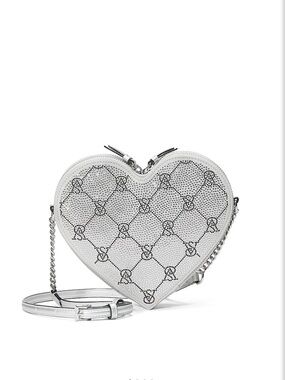 Victoria's Secret Silver Heart Crossbody Bag